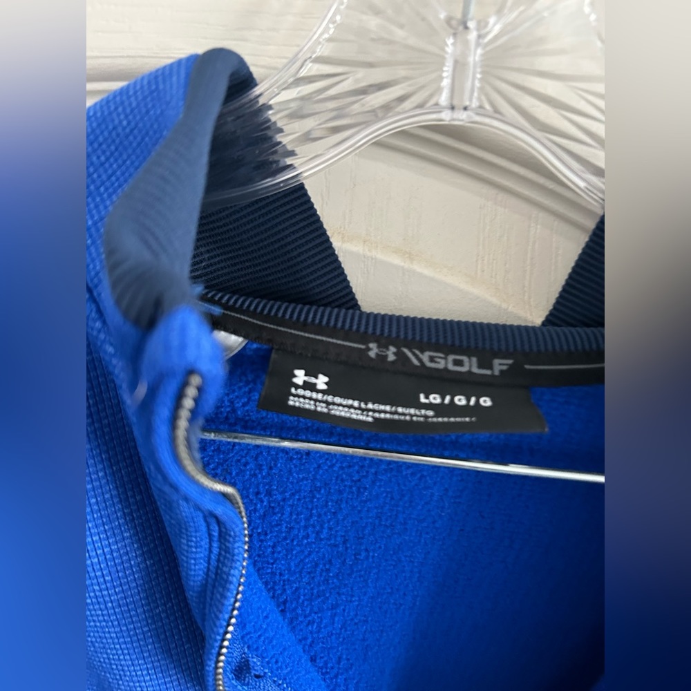 Men’s under armor blue golf quarter zip size large